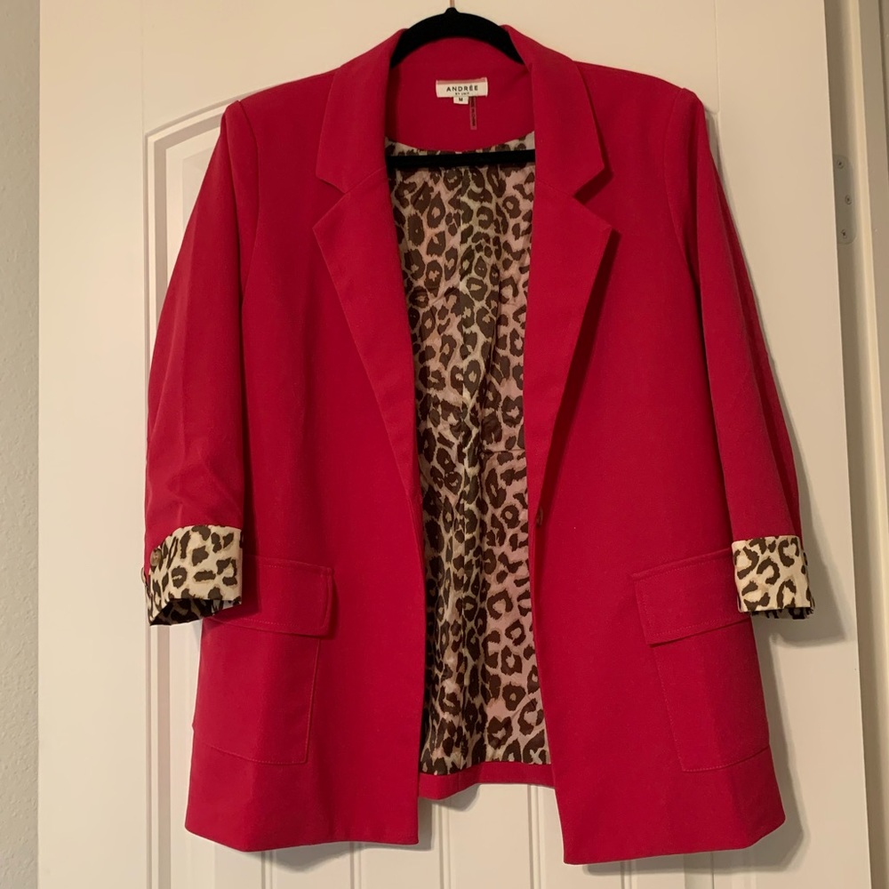 Pink/Leopard blazer